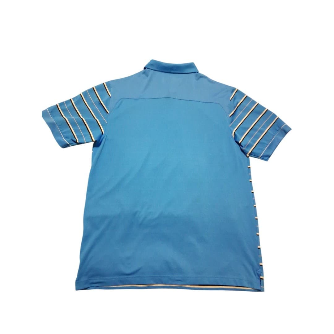 Callaway Men's Opti-Dri Golf Polo Shirt Size Large Amparo Blue Striped Stretch - Thumbnail 6