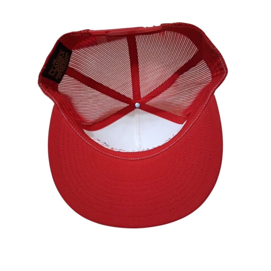 VIBES Trucker Hat 60's Retro Style NWT Snapback Cap Red And White - Thumbnail 3