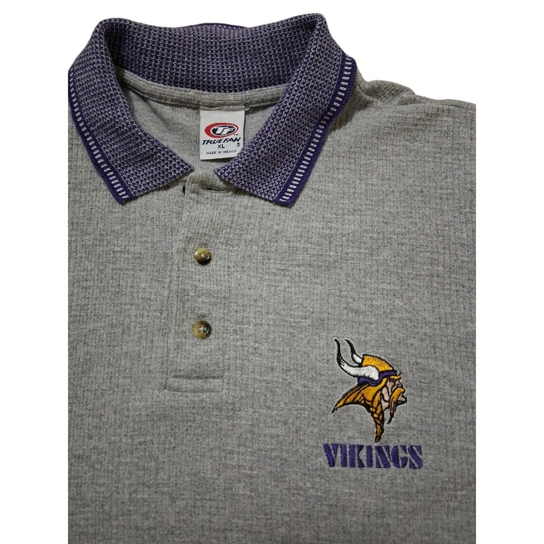 Vintage Minnesota Vikings TRUE FAN Polo 90s NFL Football Size XL - Thumbnail 3