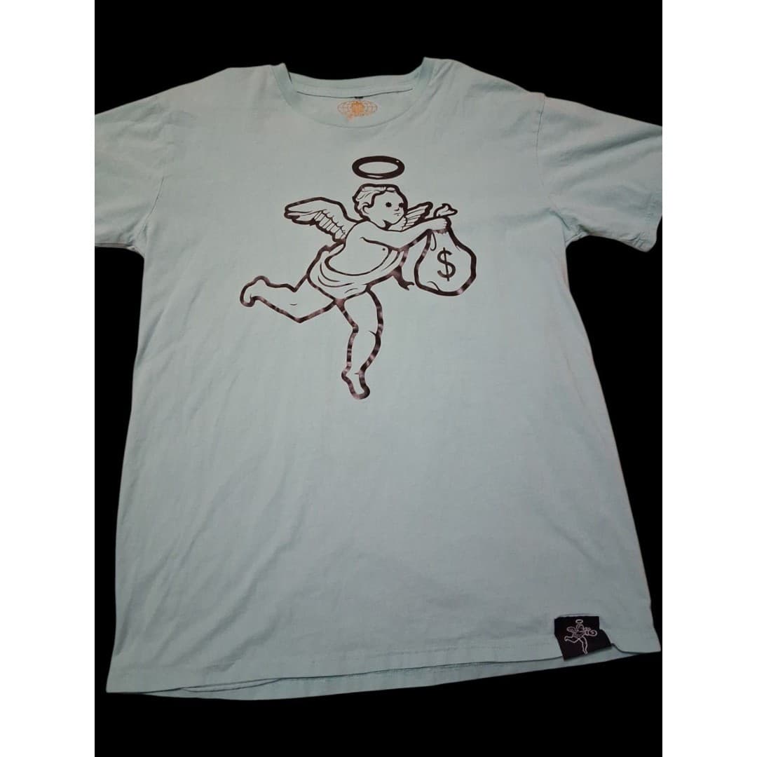 HASTA MUERTE Get Money Angel Streetwear T Shirt Mint Green Size Large - Thumbnail 2