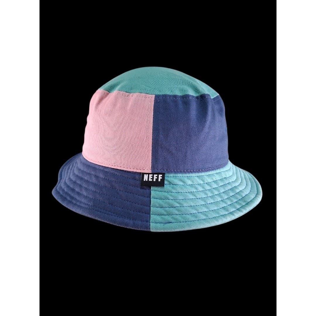 Neff Bucket Hat Colorblock Pink Blue Green Cotton Streetwear Summer Bucket Cap - Image 1