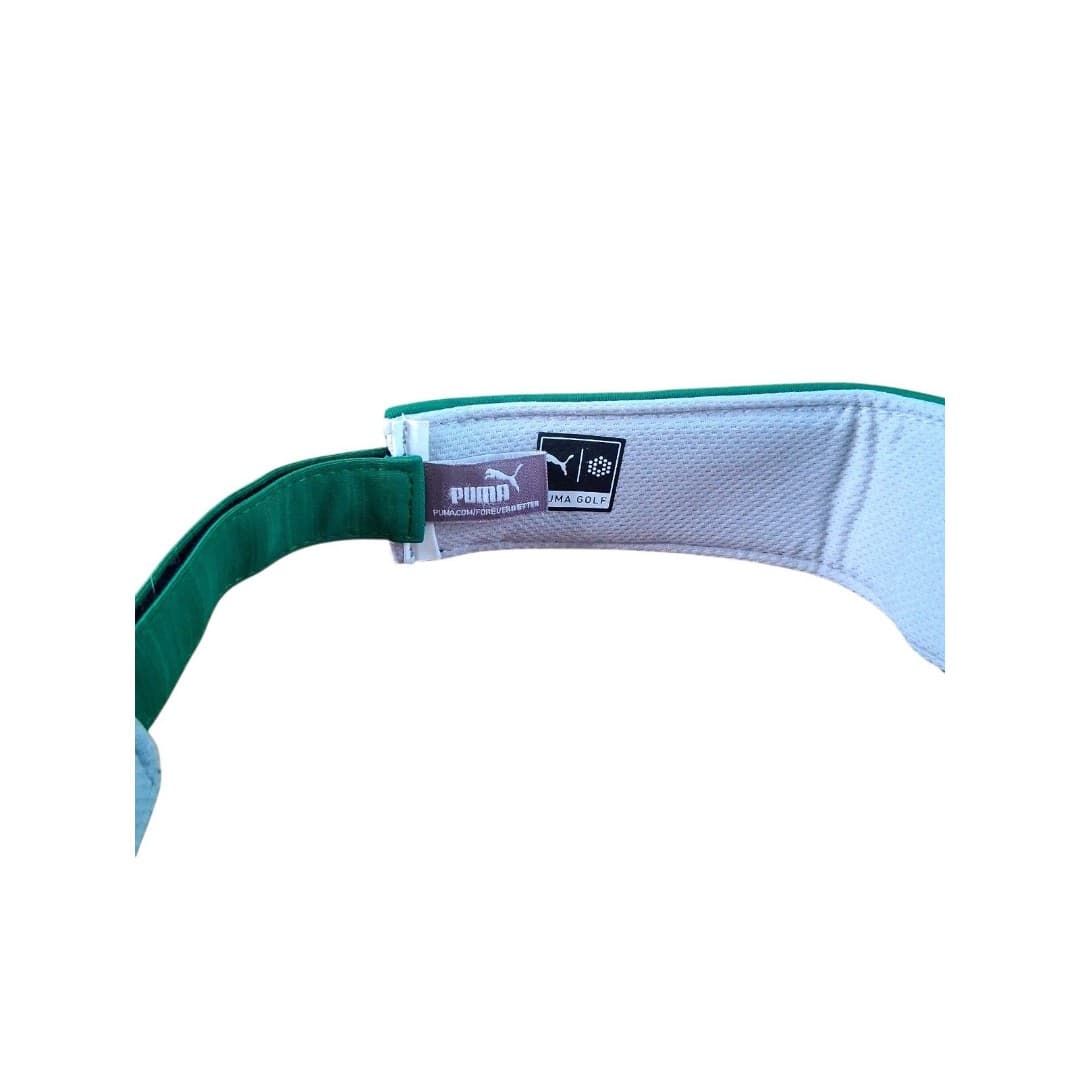 PUMA Golf Green Adjustable Visor Men Polyester Blended Fabric Solid Logo Sports - Thumbnail 3
