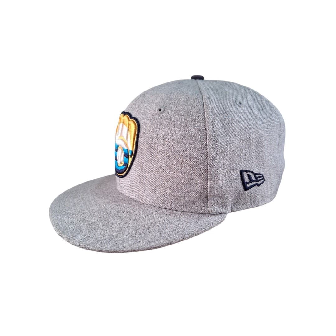 Milwaukee Brewers New Era 59FIFTY Fitted Hat Gray MLB Cap Size 6 7/8 - Thumbnail 2
