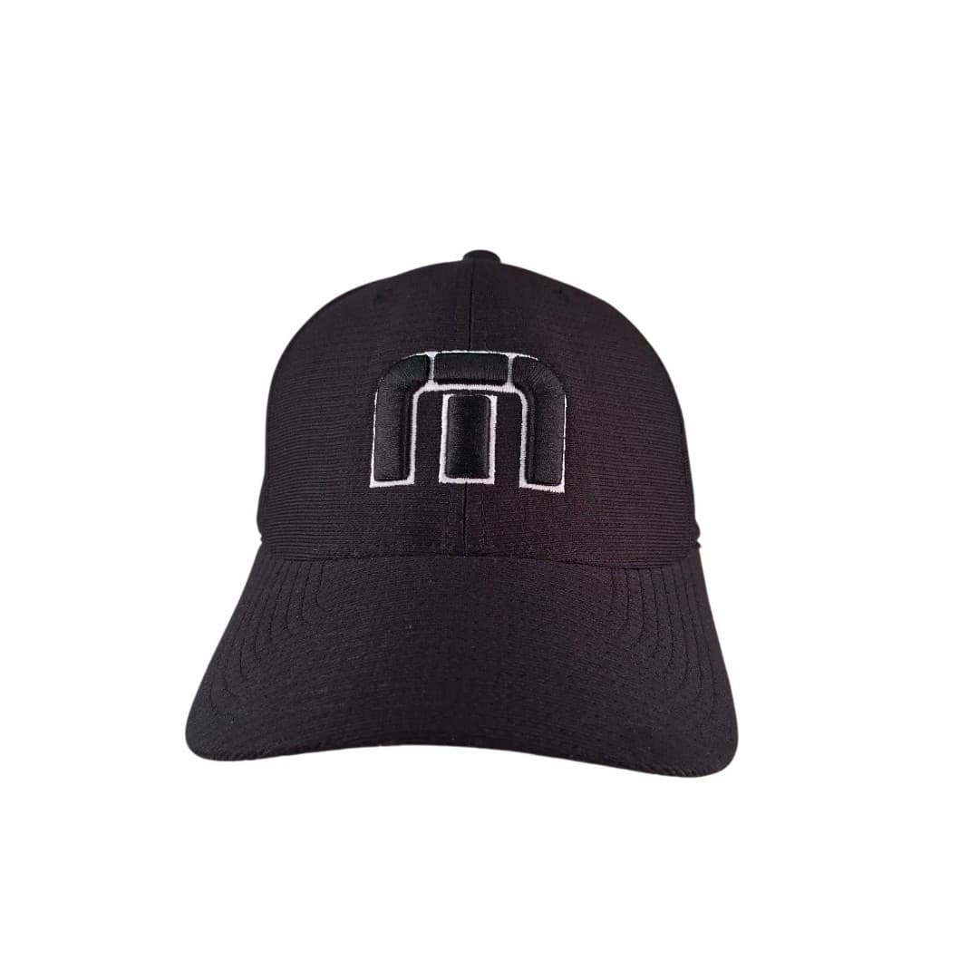 TravisMathew Hat Black Flexfit L XL Golf Cap Embroidered Logo NWOT - Thumbnail 3