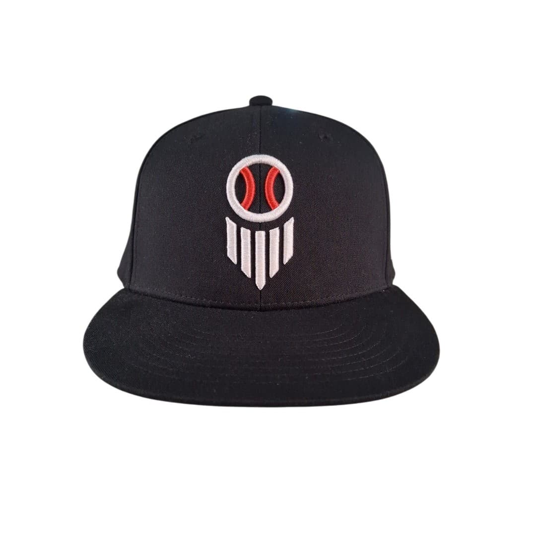Mizuno Baseball Logo Hat Black Snapback Cap Flat Brim Adult - Image 1