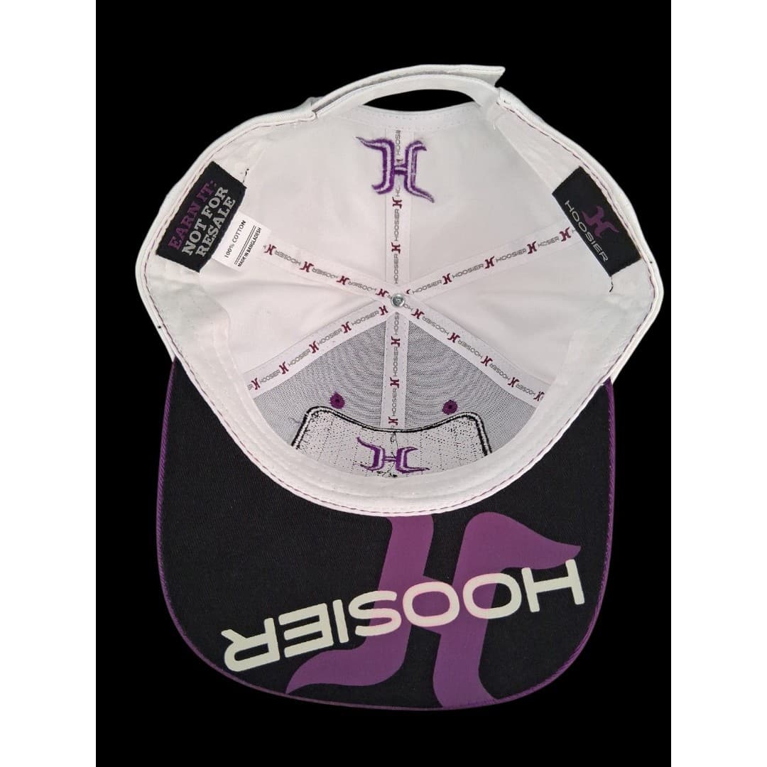 Hoosier Racing Hat Purple White Snapback Cap Victory Lane Logo Adult - Thumbnail 3