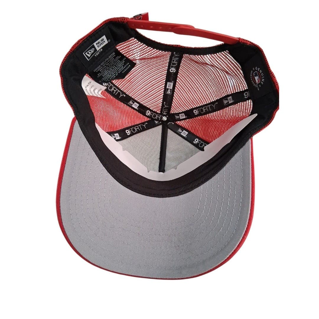 Angels Baseball Trucker Hat Youth New Era 9FORTY Red White Snapback Cap - Thumbnail 4
