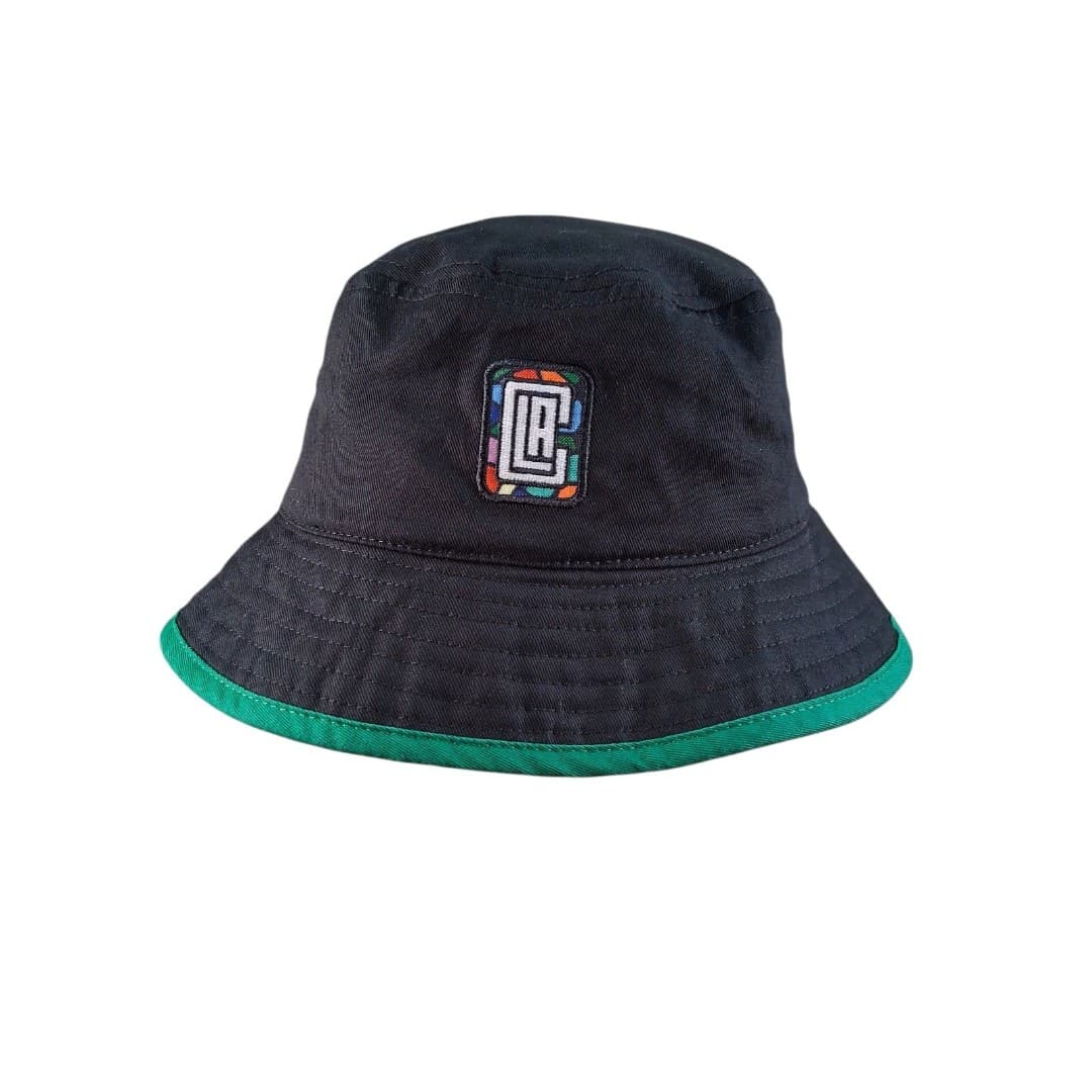 LA Clippers Bucket Hat Black Green Trim Los Angeles Logo NBA Bucket Style Cap - Image 1