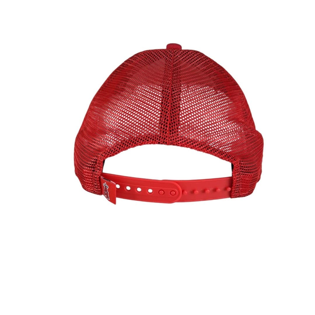 Angels Baseball Trucker Hat Youth New Era 9FORTY Red White Snapback Cap - Thumbnail 3