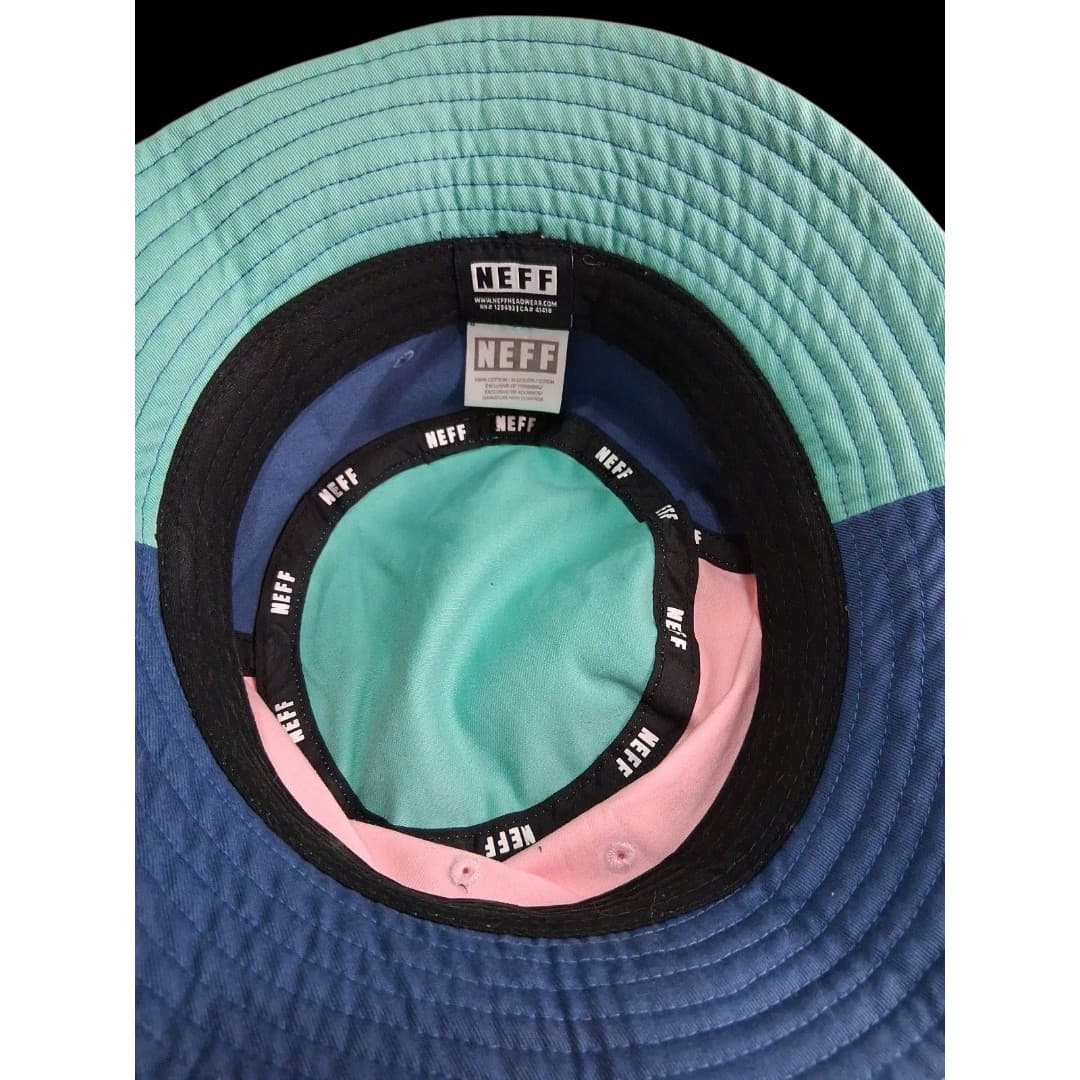 Neff Bucket Hat Colorblock Pink Blue Green Cotton Streetwear Summer Bucket Cap - Thumbnail 4