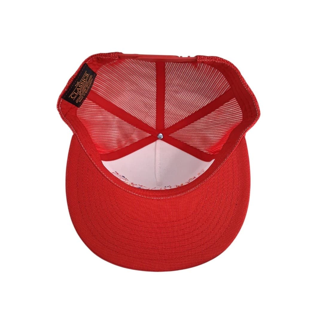 Vibes Trucker Hat Red White Snapback Yupoong Classics Mesh Cap NWT Hippie - Thumbnail 3