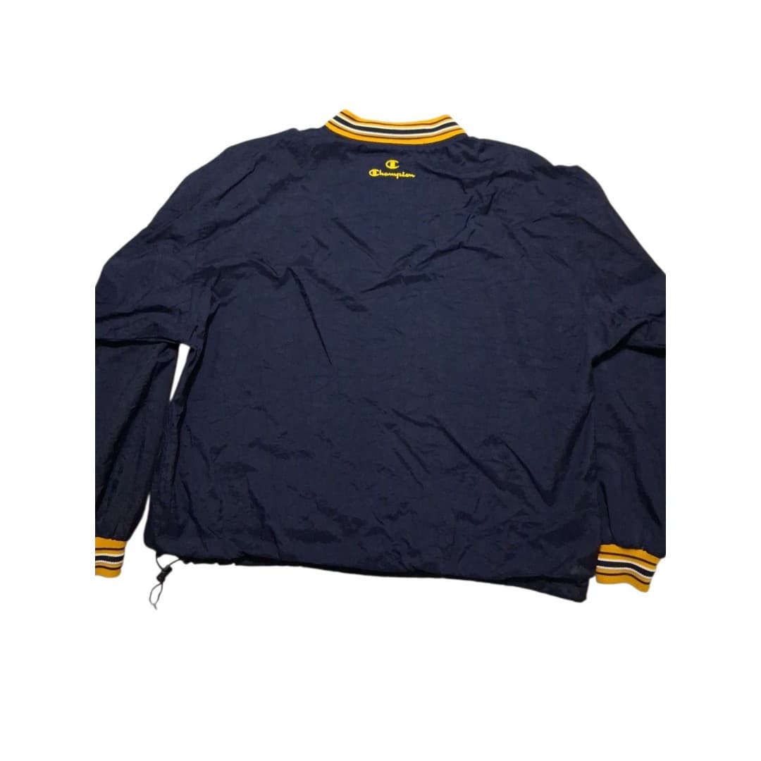 Vintage Champion Notre Dame Windbreaker Pullover Jacket Mens Large Blue Gold - Thumbnail 5