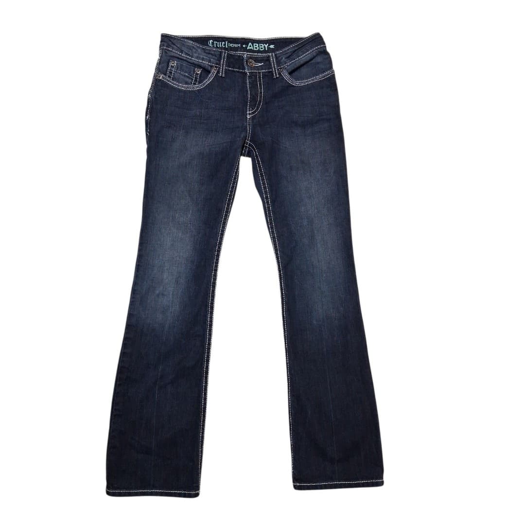 Cruel Girl Abby Jeans Womens 5R Bootcut Flare Dark Wash Y2K Western - Thumbnail 3