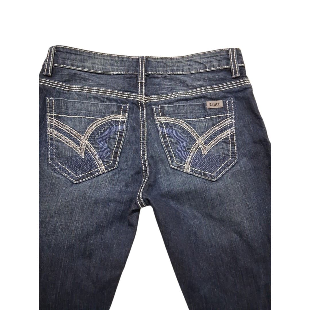 Cruel Girl Abby Jeans Womens 5R Bootcut Flare Dark Wash Y2K Western - Thumbnail 4