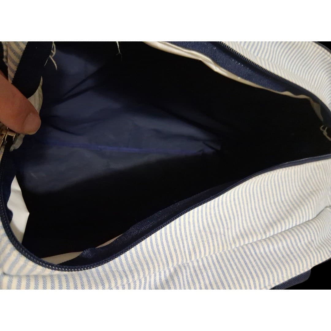 Tommy Hilfiger Navy Logo Strap Duffle Bag Weekender Travel Gym Carry On - Thumbnail 4