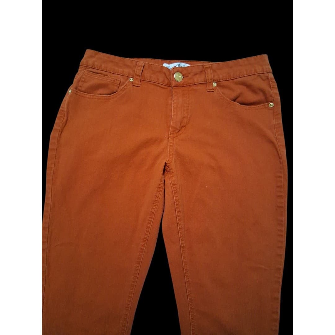 Love Nation Skinny Jeans Womens Size 10 Burnt Orange Stretch Pants - Thumbnail 6