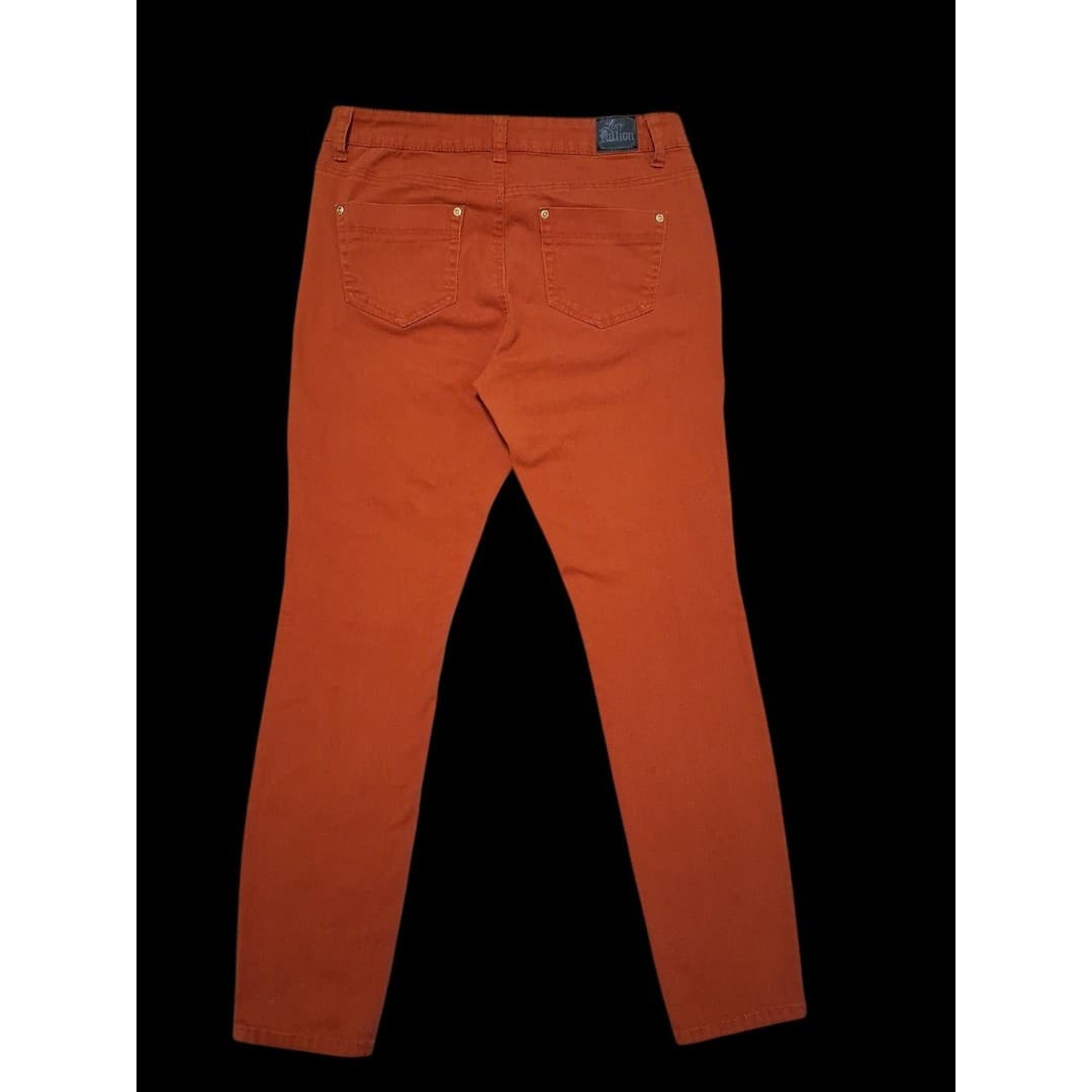 Love Nation Skinny Jeans Womens Size 10 Burnt Orange Stretch Pants - Thumbnail 2