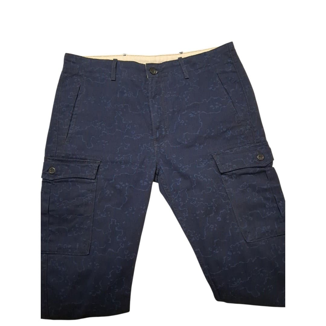 Levi's Dark Blue Camo Wash Slim Straight Cargo Pants Size 34x30 White Tag - Thumbnail 5