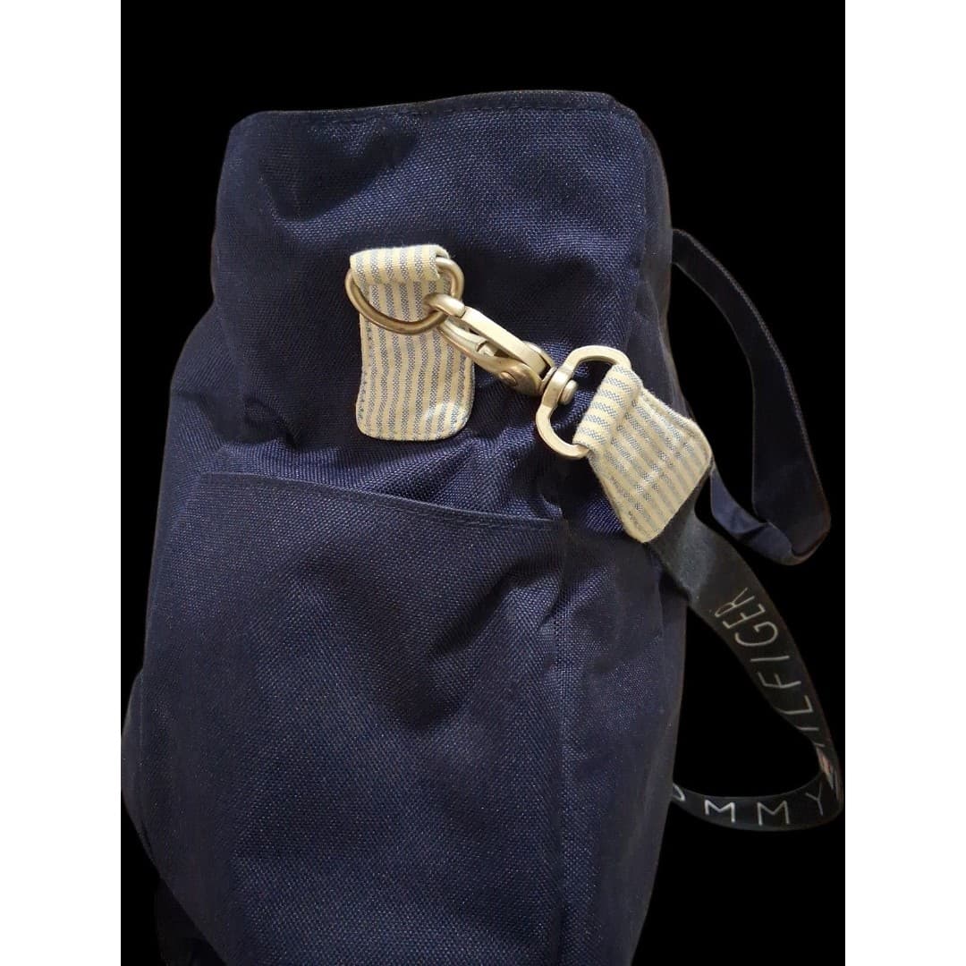 Tommy Hilfiger Navy Logo Strap Duffle Bag Weekender Travel Gym Carry On - Thumbnail 5