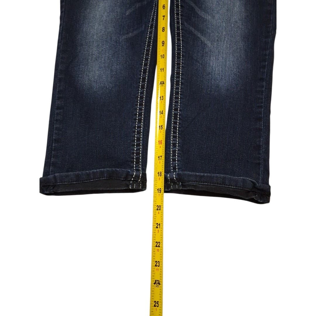 WallFlower Capri's Womens Size 7 Blue Y2K Bling Bootcut Stretch Denim Low Rise - Thumbnail 6