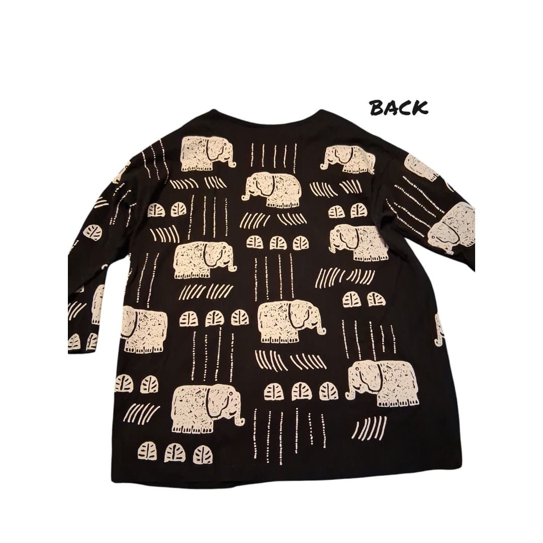 Vintage 1980s Women's Elephant Sweatshirt Cotton Fields Women's Size Large - Thumbnail 3