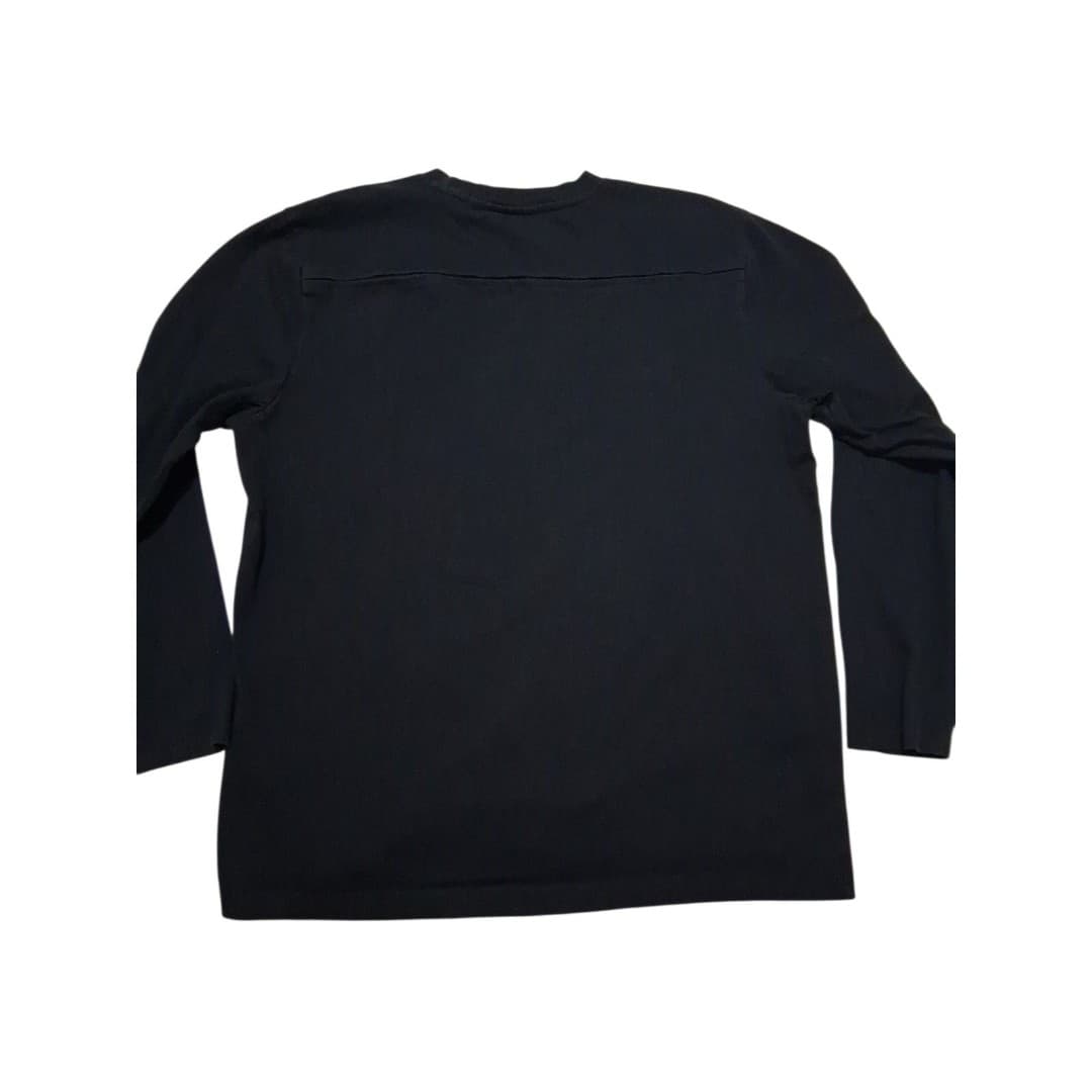 Harley Davidson Long Sleeve Shirt Black Orange Spell Out Wing Logo Mens L - Thumbnail 3