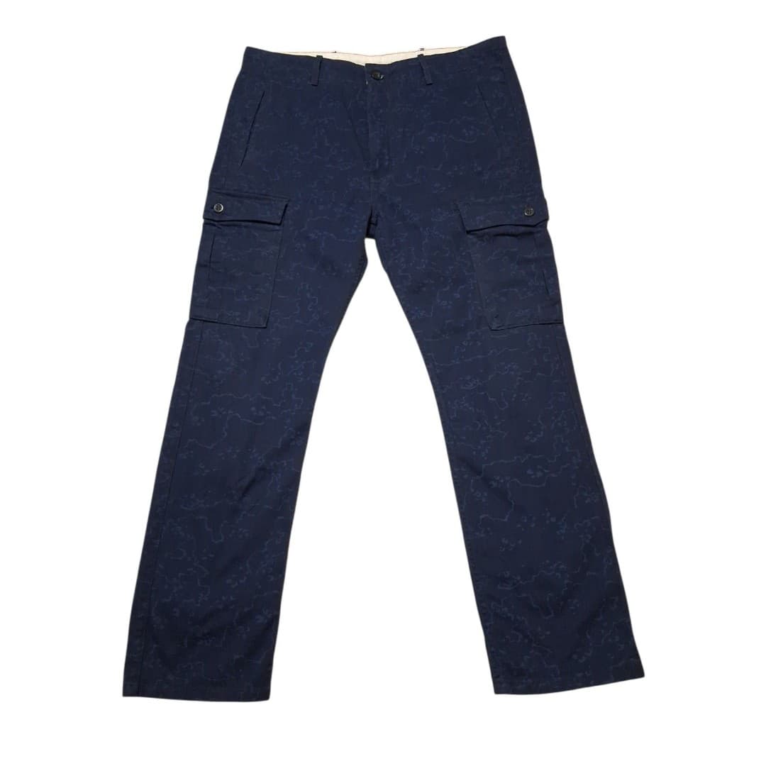 Levi's Dark Blue Camo Wash Slim Straight Cargo Pants Size 34x30 White Tag - Thumbnail 3