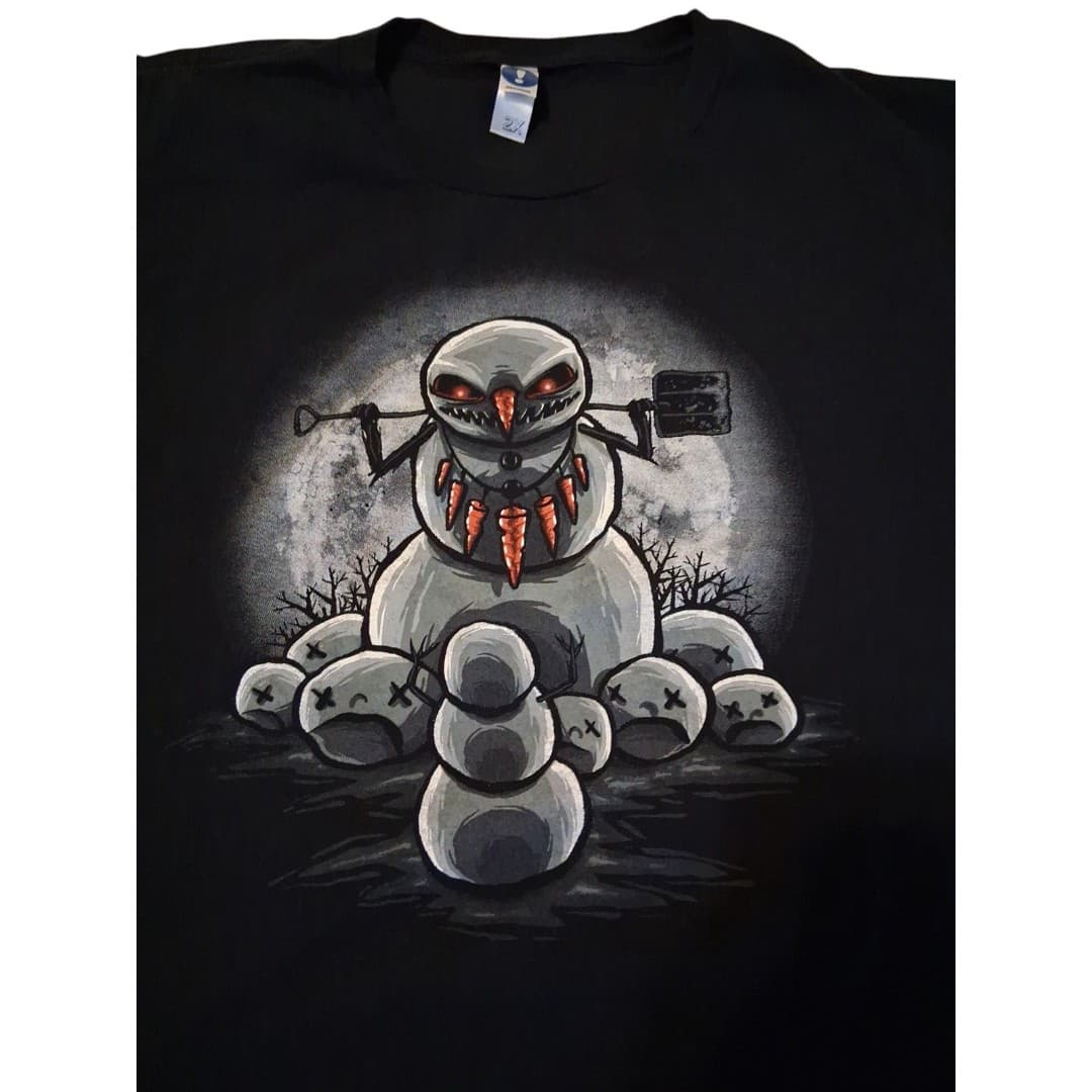 Frosty The Revenge Seeking Snowman Winter Christmas Horror T-Shirt Size XXL