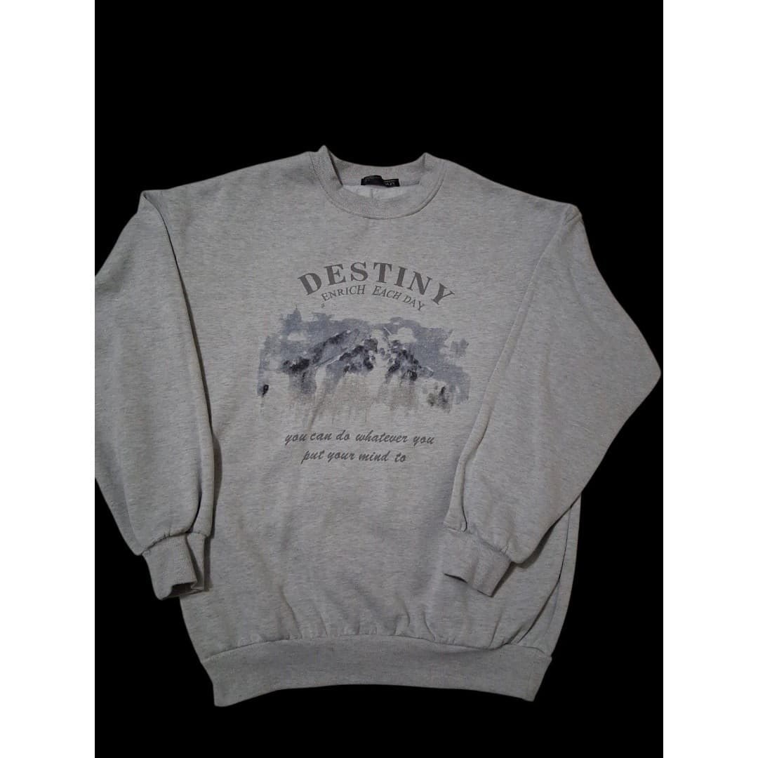 Dazy Sweatshirt Destiny Enrich Each Day Women's Size Small Gray Pullover Graphic - Thumbnail 2