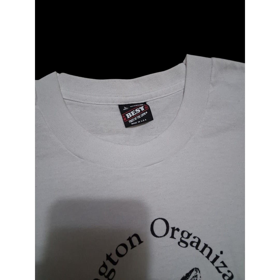 Vintage Wolf Graphic Washington Organization Single Stitch T Shirt Size L - Thumbnail 3
