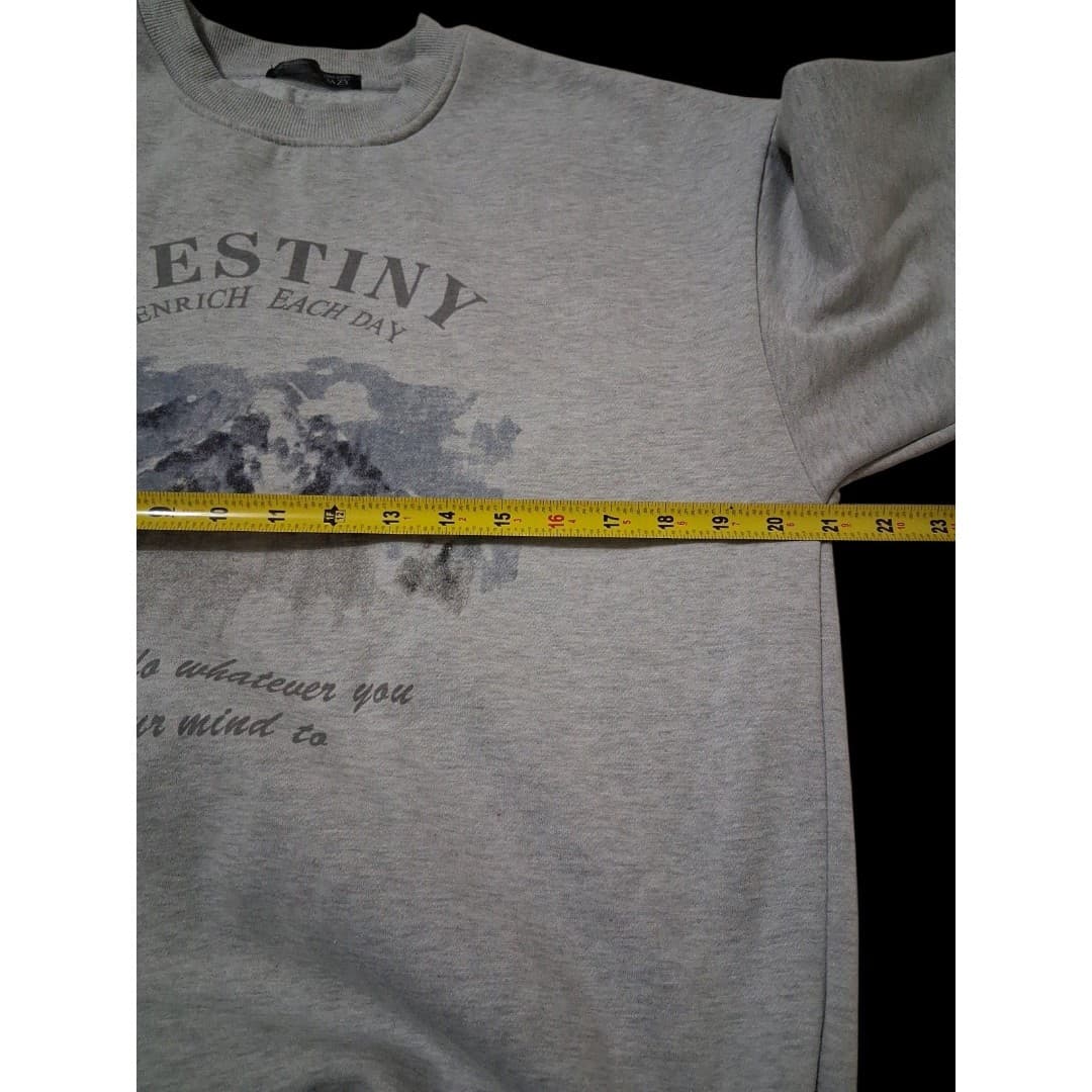 Dazy Sweatshirt Destiny Enrich Each Day Women's Size Small Gray Pullover Graphic - Thumbnail 5