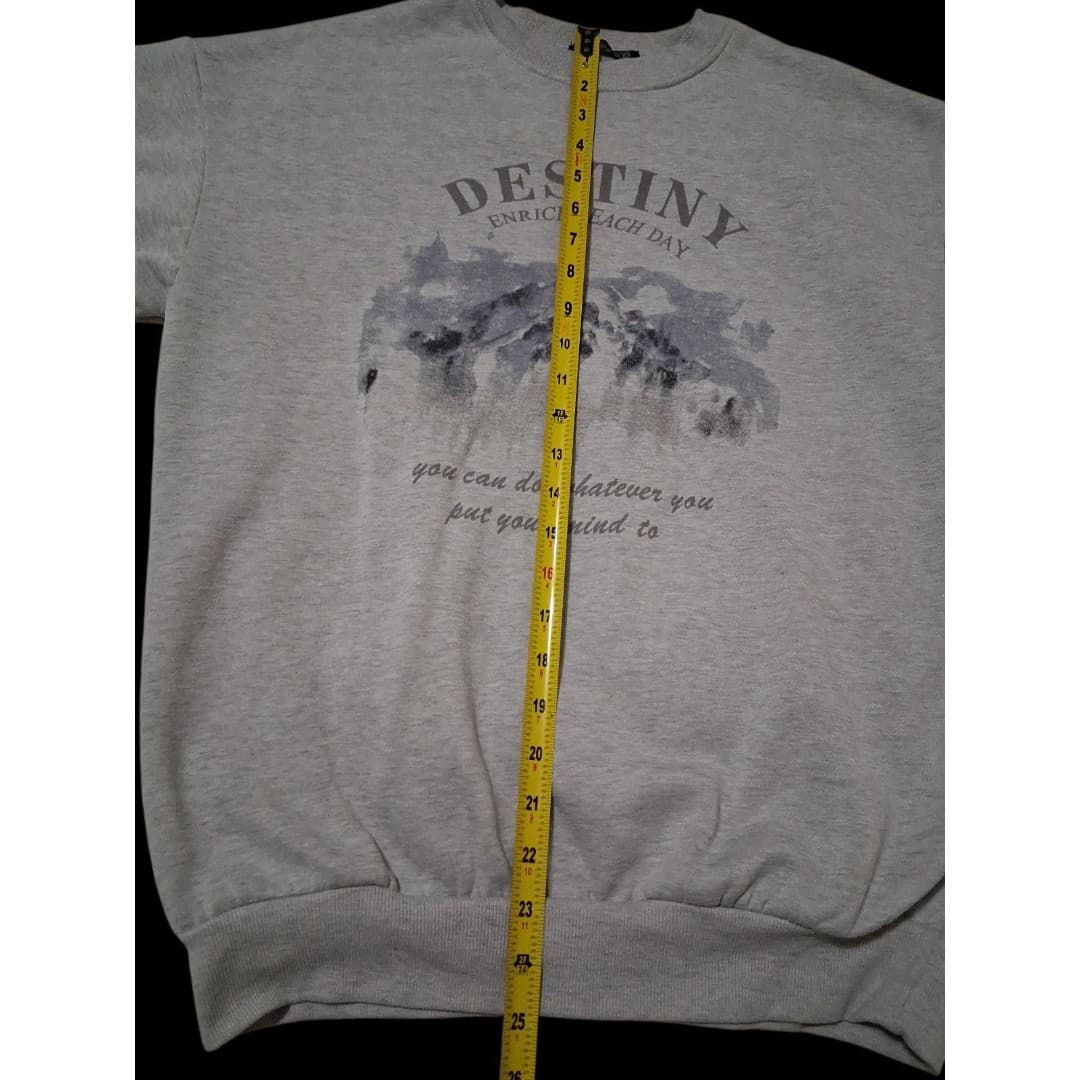 Dazy Sweatshirt Destiny Enrich Each Day Women's Size Small Gray Pullover Graphic - Thumbnail 6