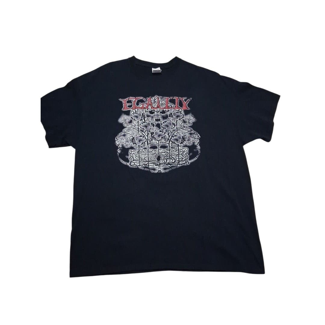 EGALITY Black Band T-Shirt Size XL Short Sleeve Graphic Tee Men's 100% Cotton - Thumbnail 2
