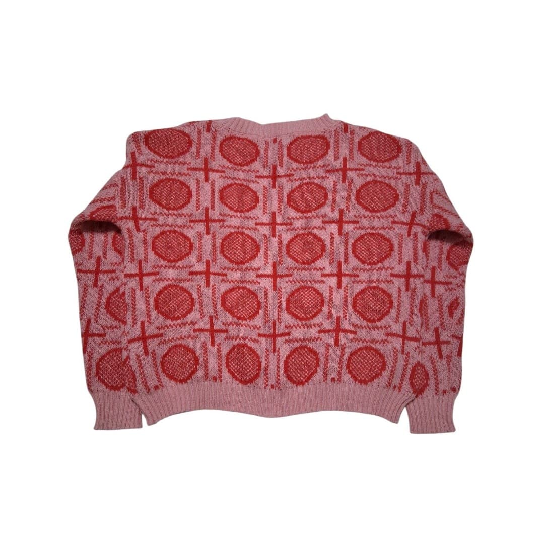 Shein Pink Geometric Knit Crew Sweater Women's Size 5 - Thumbnail 3