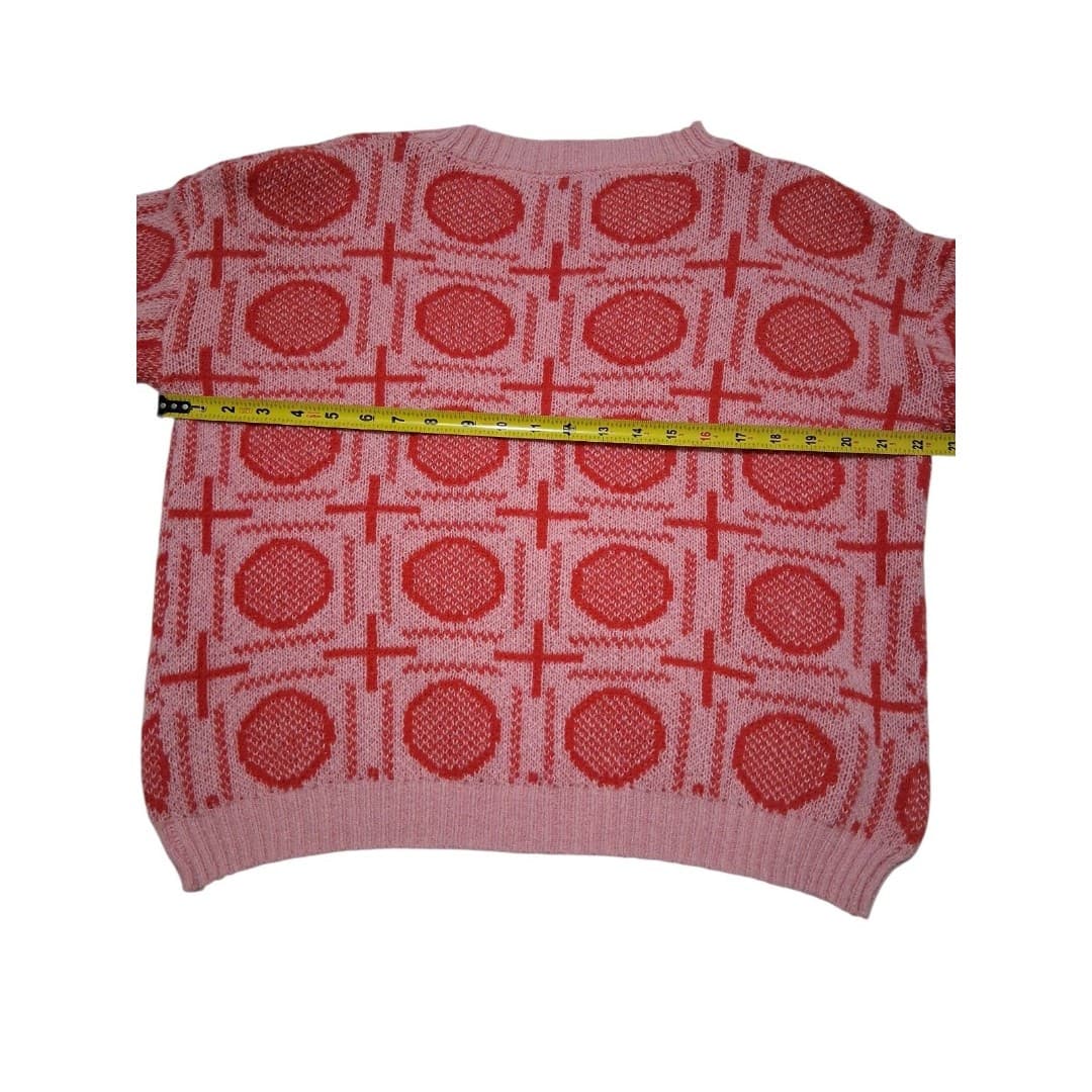 Shein Pink Geometric Knit Crew Sweater Women's Size 5 - Thumbnail 5