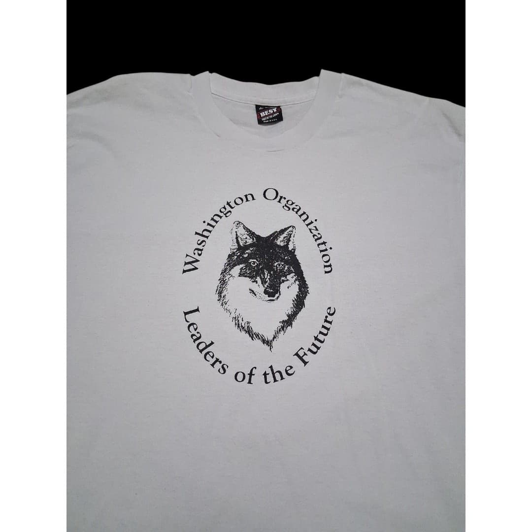 Vintage Wolf Graphic Washington Organization Single Stitch T Shirt Size L