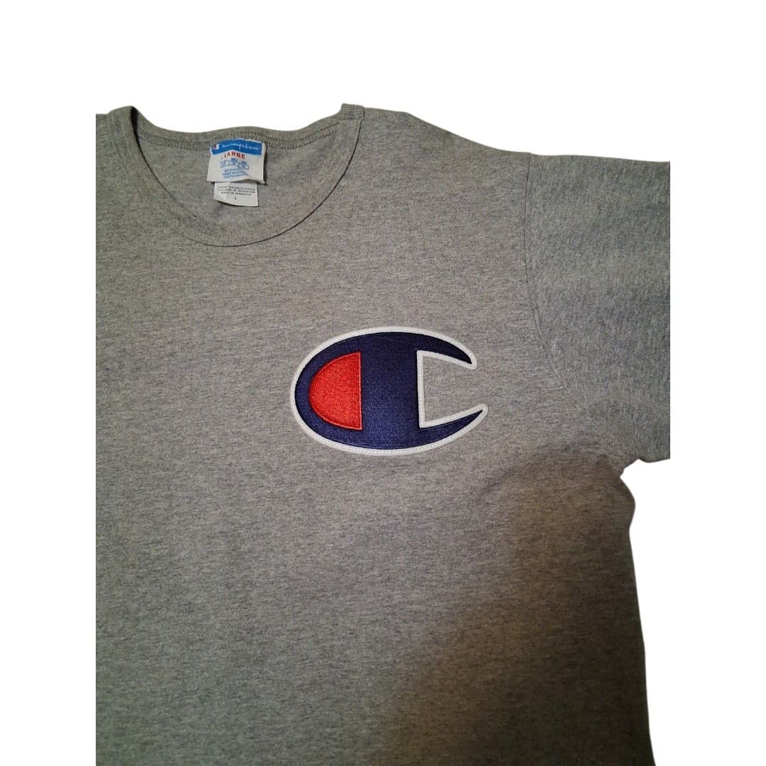 Champion Men's Short Sleeve T-Shirt, Size Large, Graphic Embroidered Logo Tee