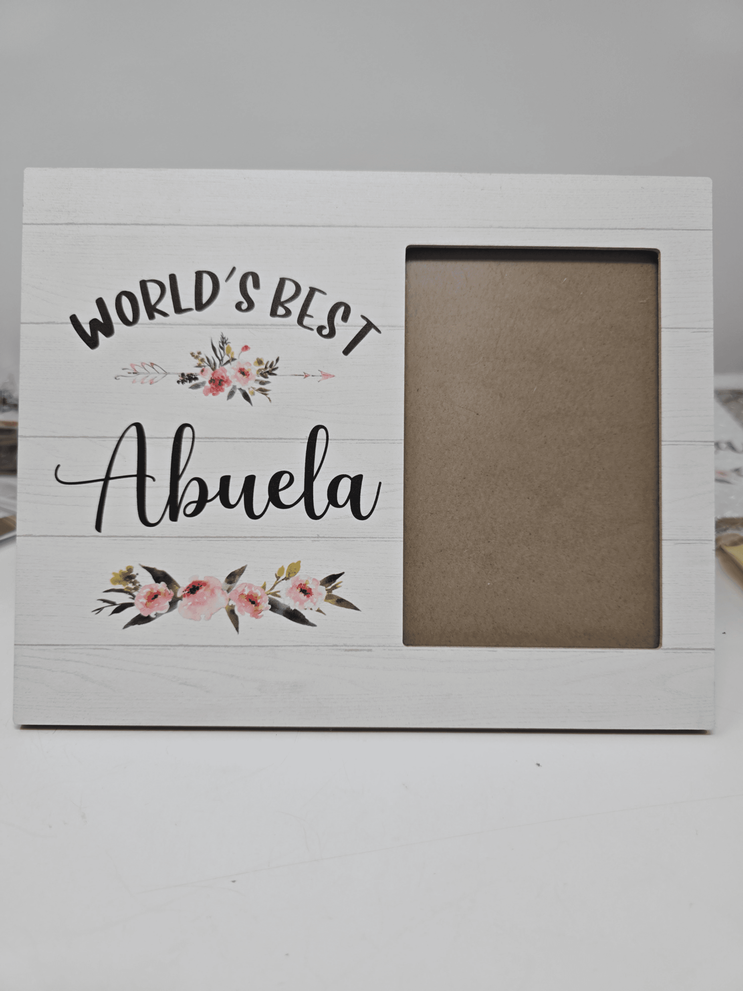 World's Best Abuela Picture Frame Floral Design NIB - Image 1