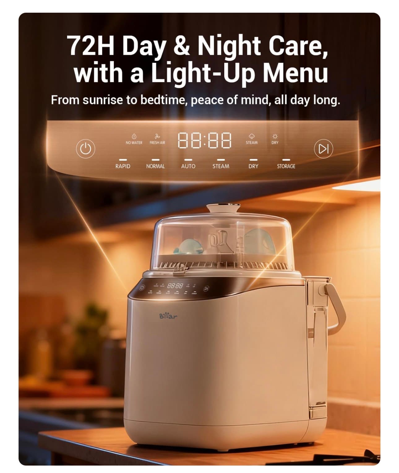 New Bear Baby Bottle Sterilizer Washing Machine - Thumbnail 3
