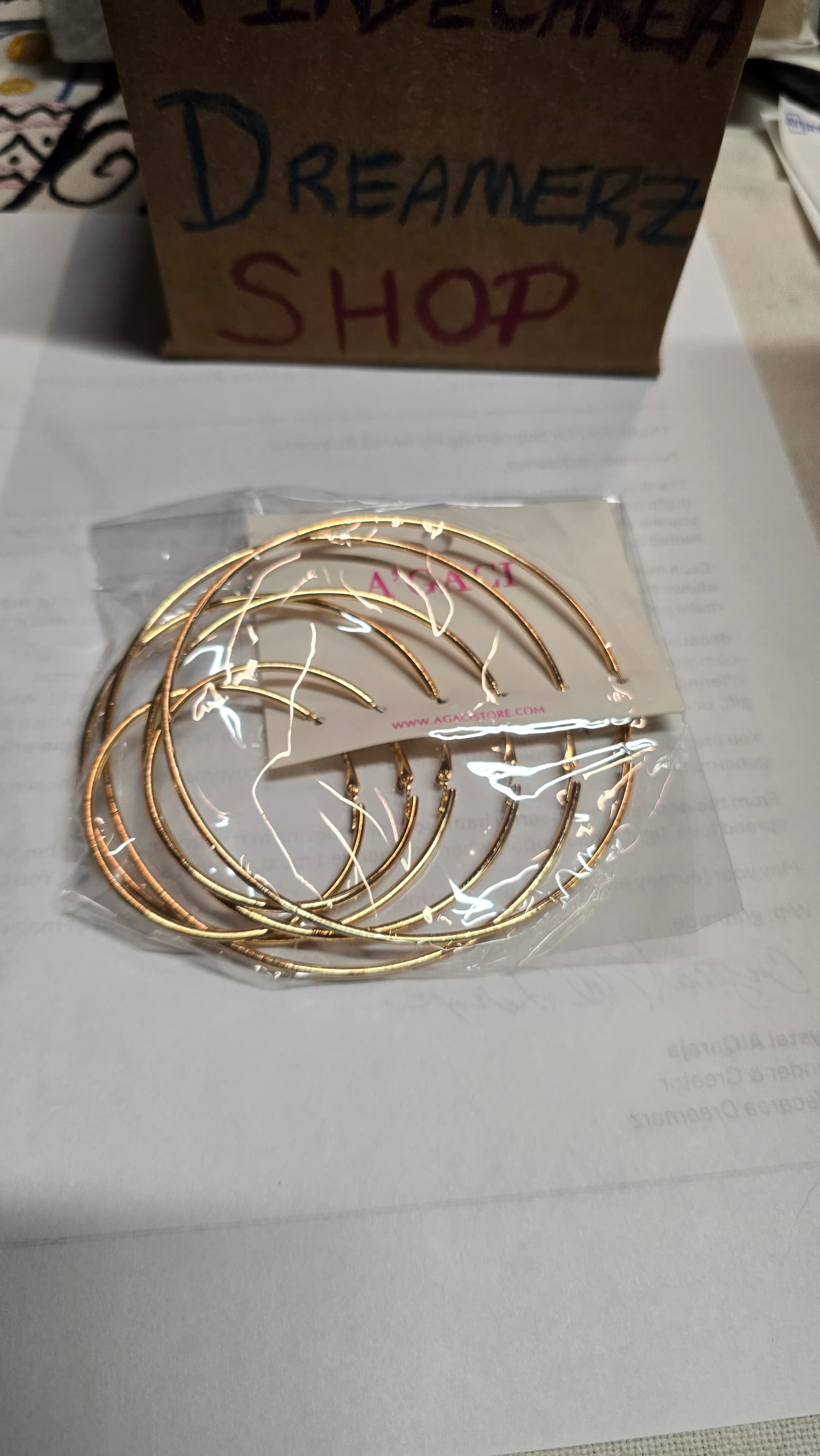 Agaci Gold Hoop Earrings Set - Thumbnail 3