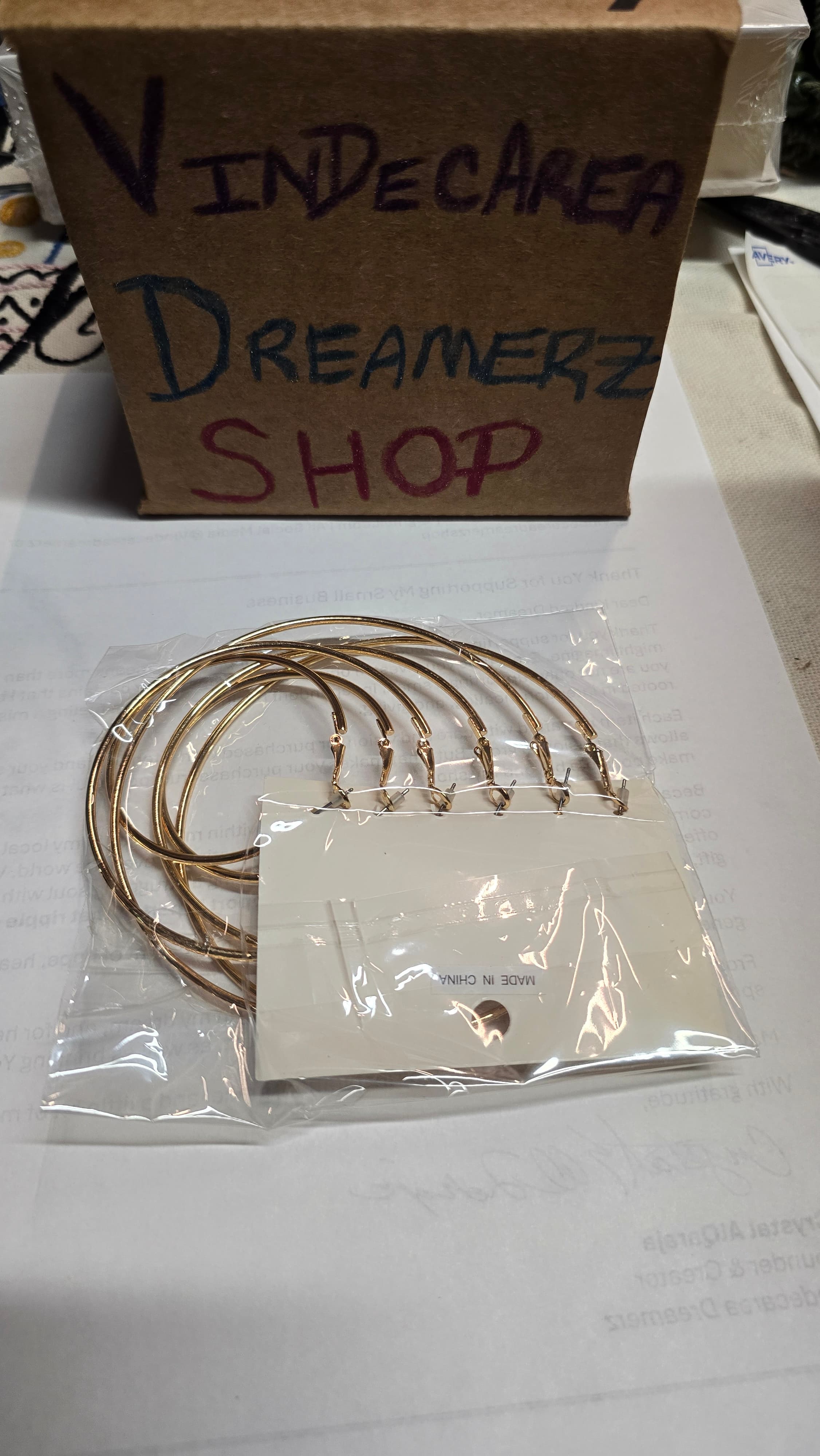Agaci Gold Hoop Earrings Set - Thumbnail 4