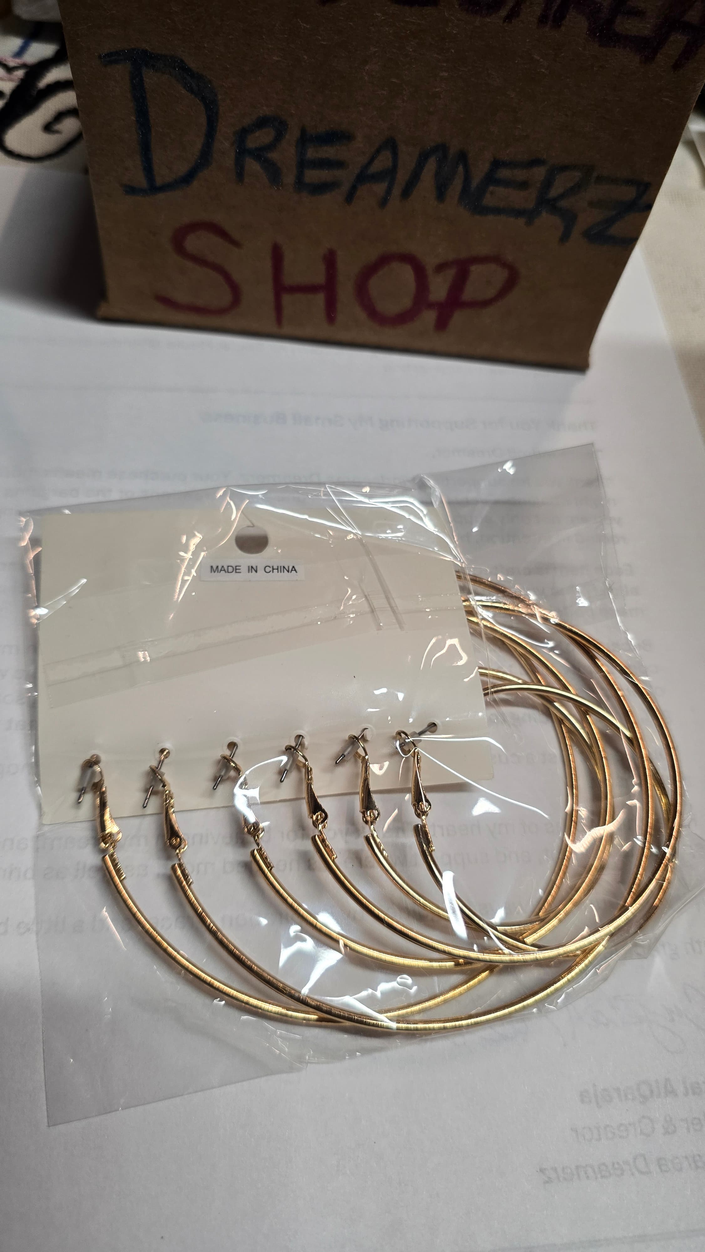 Agaci Gold Hoop Earrings Set - Thumbnail 5