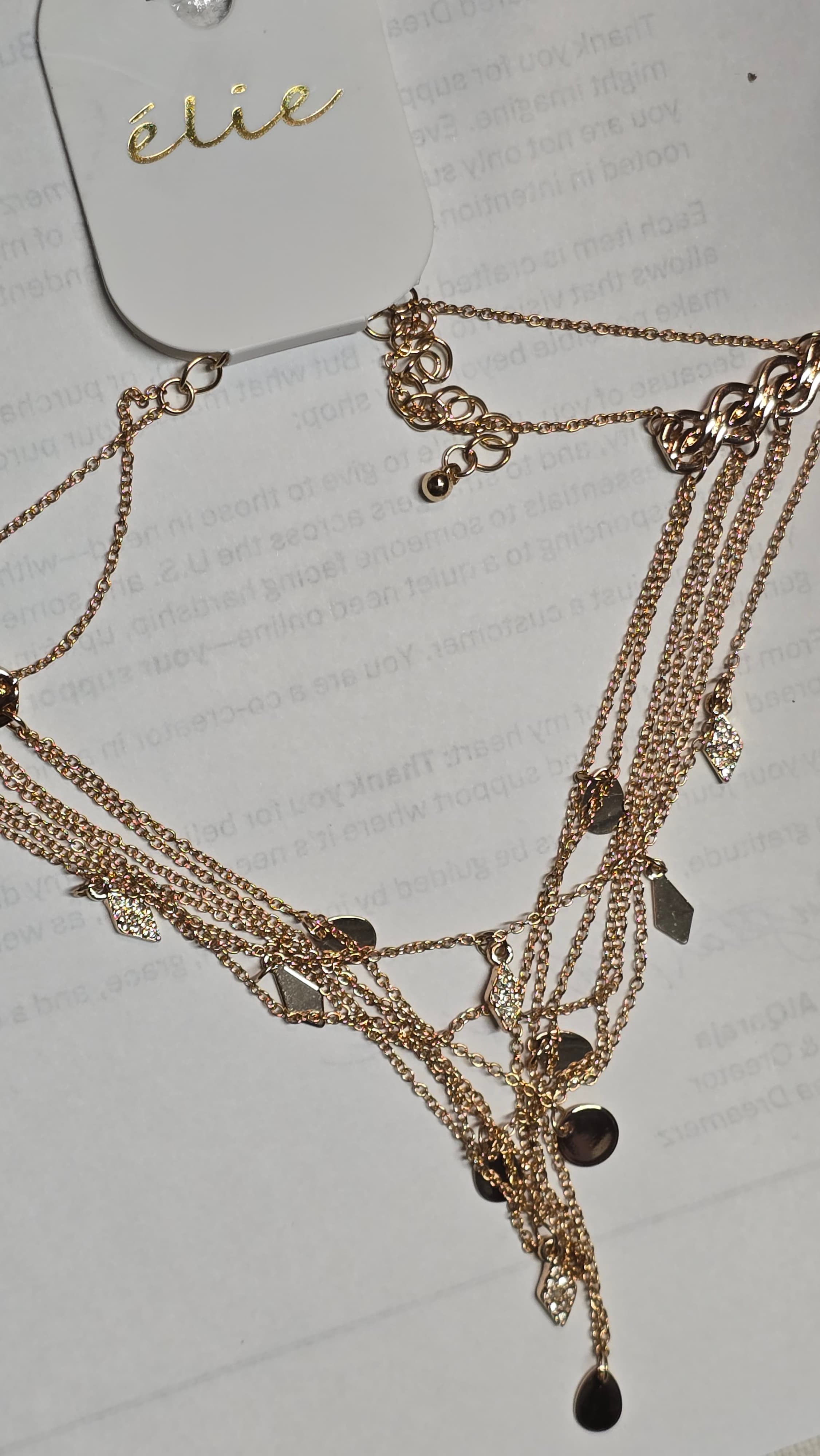 Élie Gold-Tone Layered Necklace Chocker with Charms - Thumbnail 4