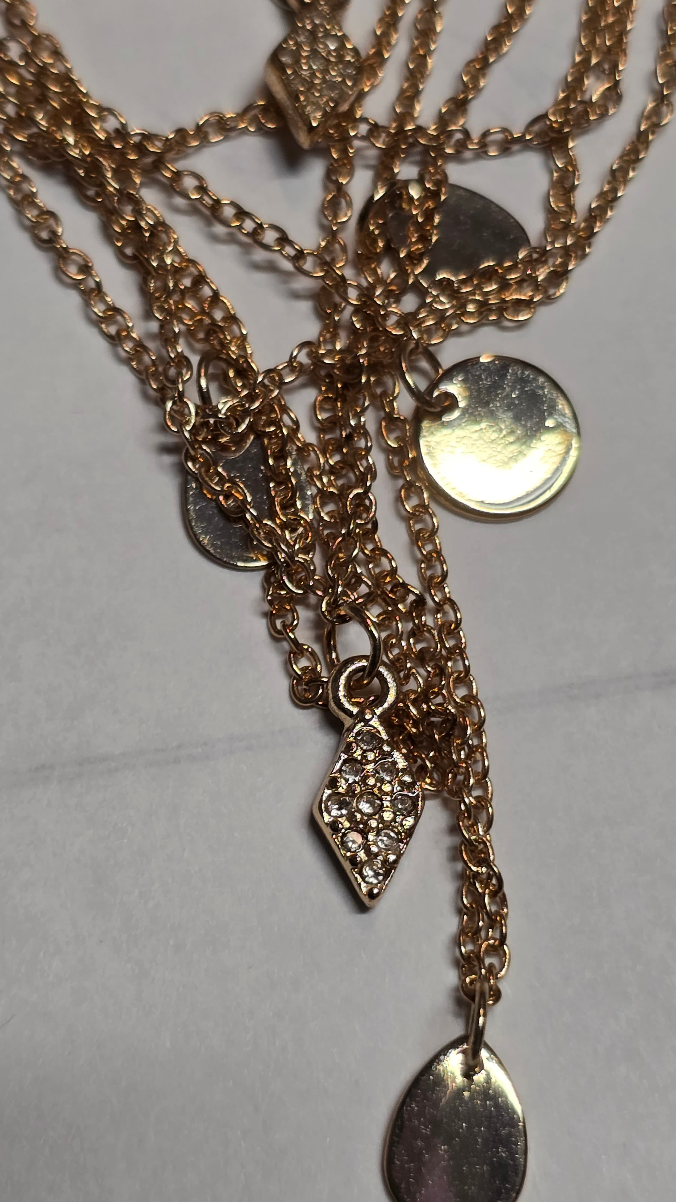 Élie Gold-Tone Layered Necklace Chocker with Charms - Thumbnail 3