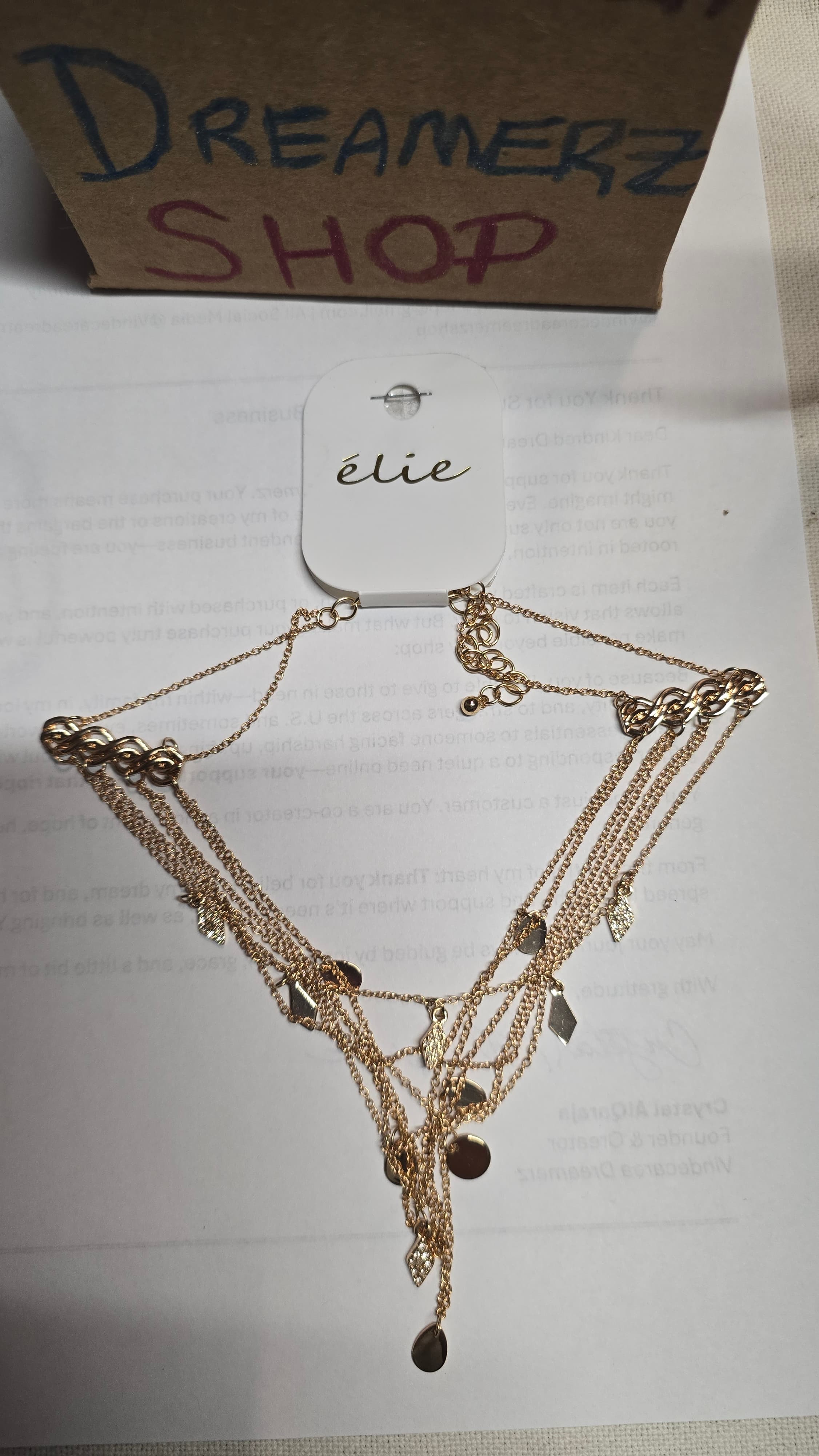 Élie Gold-Tone Layered Necklace Chocker with Charms - Image 1