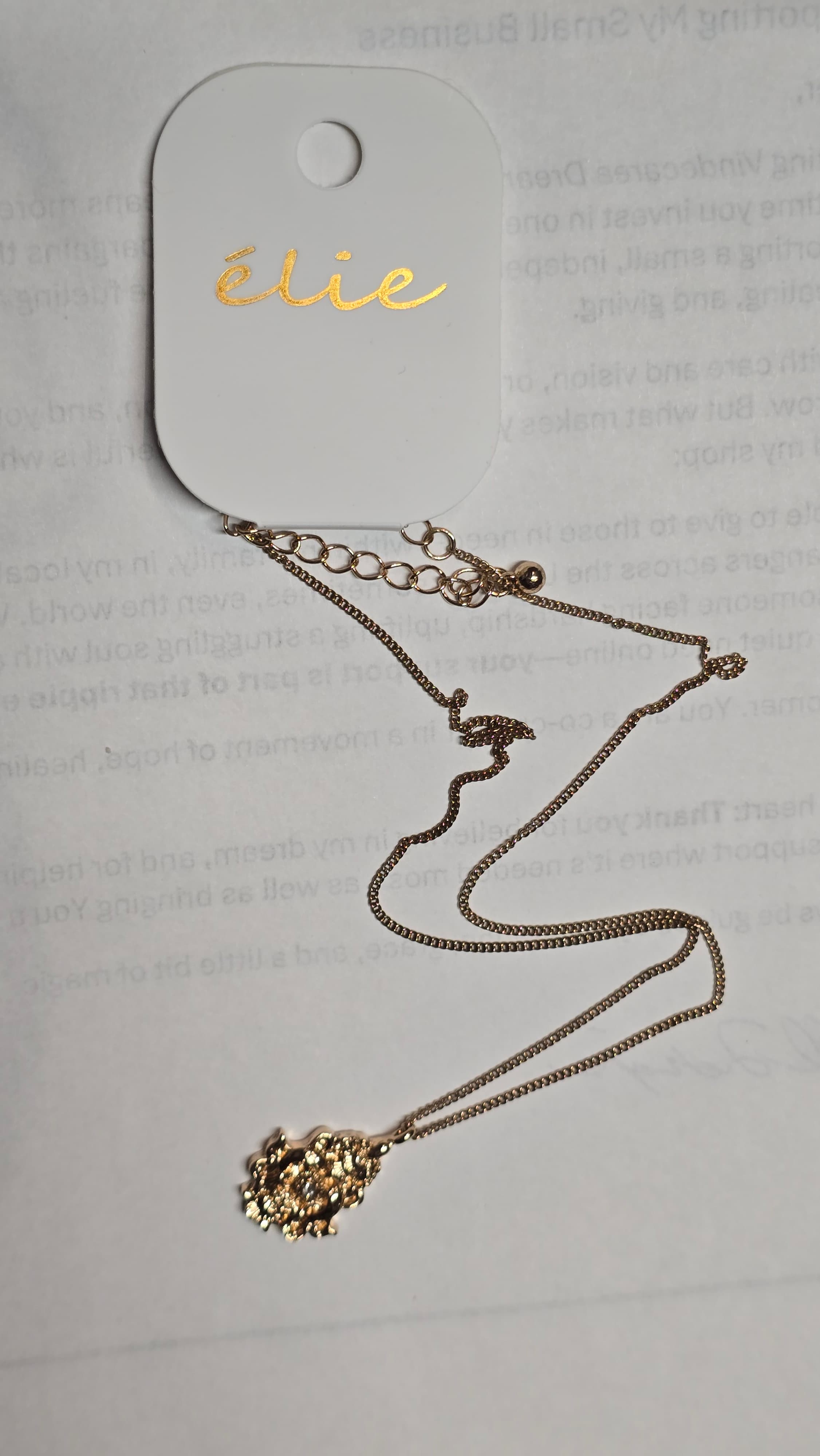 Élie Gold-Tone Pendant Necklace with Crystal Accents - Thumbnail 5