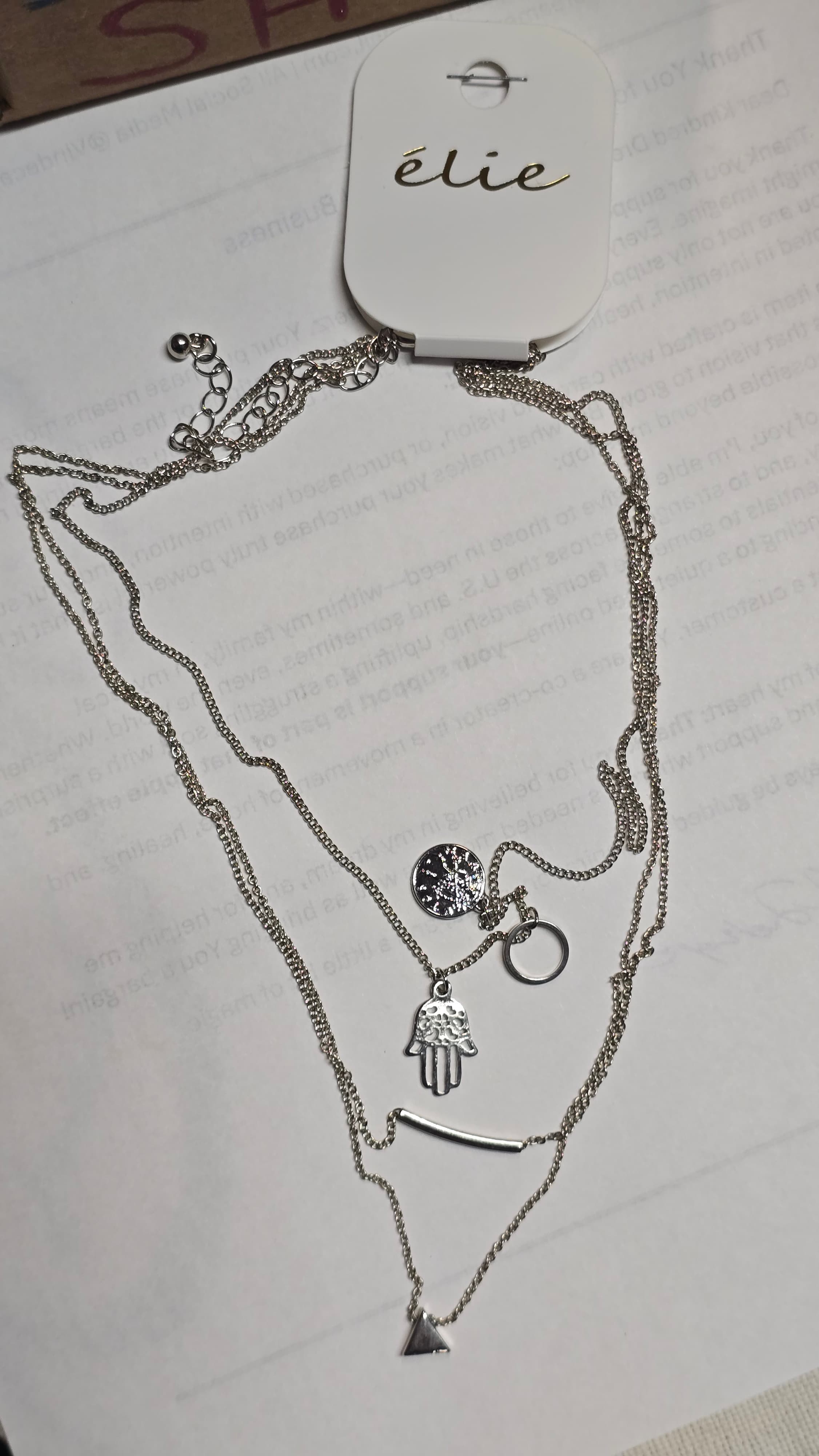 Élie Silver Layered Necklace with Charms - Image 1