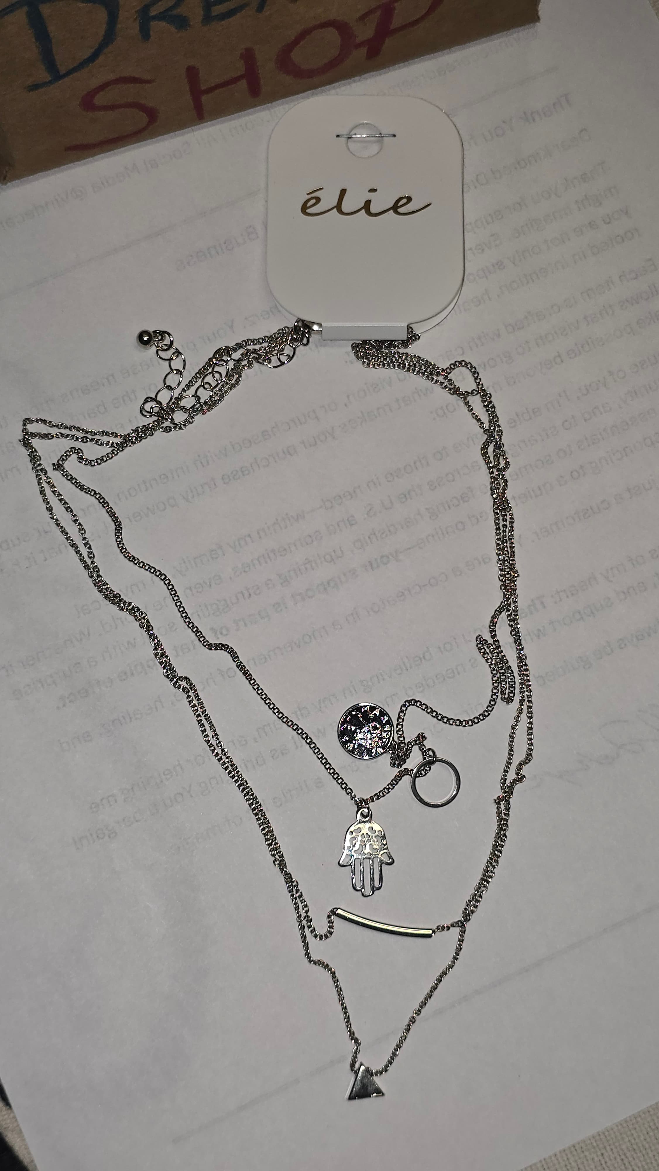 Élie Silver Layered Necklace with Charms - Thumbnail 2
