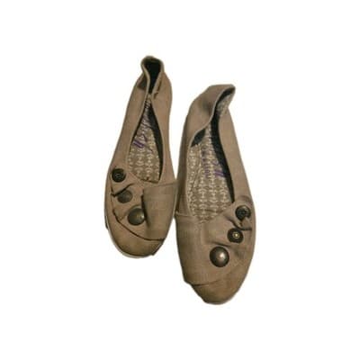 Blowfish Malibu Women's Beige Canvas Flats Slip-On with Button Accents - Image 1