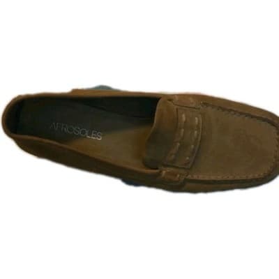 Aerosoles women's Brown Suede Loafer Slip-On Square Toe Stitching Casual Shoe - Image 1